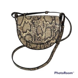 MNG faux snake skin crossbody bag with adjustable straps